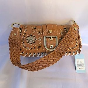 NWT RAFE NY LEATHER & KNIT SHOULDER BAG